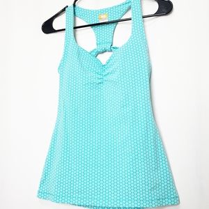 Lucy Blue Cutout Back Yoga Athletic Top Tank Small